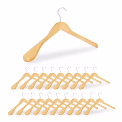 Cintre épaule large Set de 20 Cintre en bois vestes costumes Crochet 360°C nature