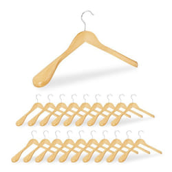 Cintre épaule large Set de 20 Cintre en bois vestes costumes Crochet 360°C nature