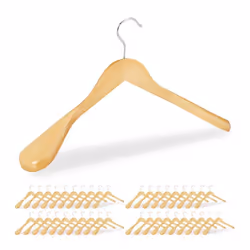 Cintre épaule large Set de 40 Cintre en bois vestes costumes Crochet 360°C nature