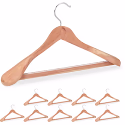 Ce set de cintres en bois de cèdre est idéal pour faire un peu de rangement dans votre armoire. La traverse est idéale pour l ...