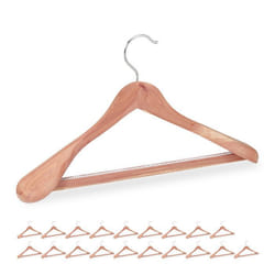 Cintre costume bois de cèdre lot de 20 cintre traverse pantalon anti-mites épaule large 45 cm nature