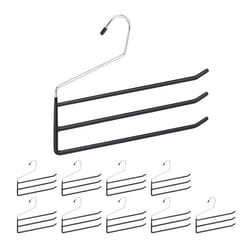 Cintre multiple antidérapant lot de 10 métal 3 traverses pantalon gain de place cintre multifonction noir