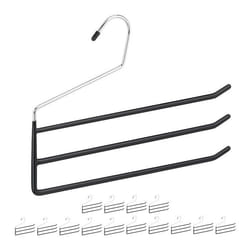 Cintre multiple antidérapant lot de 15 métal 3 traverses pantalon gain de place cintre multifonction noir