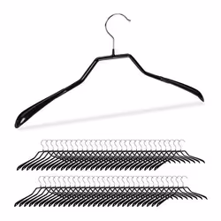 Cintre à veste épaules larges lot de 60 caoutchouc antidérapant crochet métal noir