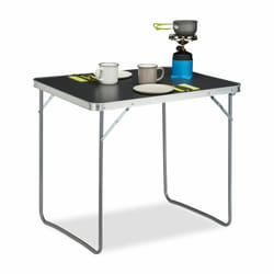 Table de camping, pliable, en aluminium et mdf, légère HlP 70 x 80 x 60 cm, argenté - Relaxdays