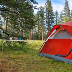 Table de camping, pliable, en aluminium et mdf, légère HlP 70 x 80 x 60 cm, argenté - Relaxdays