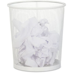 Relaxdays - Corbeille papier Pour bureau et chambre ado, ouverte,ronde, fil de fer, poubelle, en métal, HxD 28 x 26cm,blan