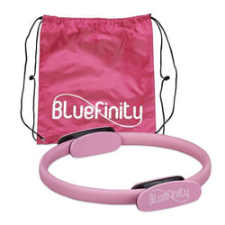 Bluefinity Anneau pilates avec exercices double poignée rembourré cercle yoga fibre de verre Ø 37 cm sport rose