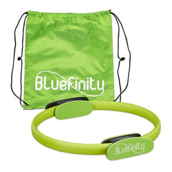 Bluefinity Anneau pilates avec exercices double poignée rembourré cercle yoga fibre de verre Ø 37 cm sport vert