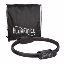 Bluefinity Anneau pilates avec exercices double poignée rembourré cercle yoga fibre de verre Ø 37 cm sport noir