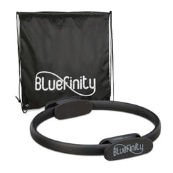 Bluefinity Anneau pilates avec exercices double poignée rembourré cercle yoga fibre de verre Ø 37 cm sport noir
