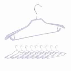 Relaxdays Cintres antidérapants pour costumes lot de 10 support large pour les épaules traverse pantalon gris clair