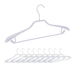 Relaxdays Cintres antidérapants pour costumes lot de 10 support large pour les épaules traverse pantalon gris clair
