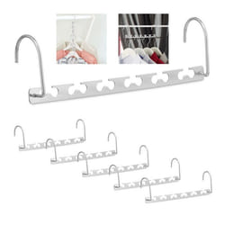 Relaxdays Cintre magique lot de 6 horizontal & vertical pour un gain de place 26 cm organisateur en métal argenté