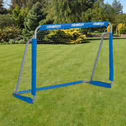 Relaxdays But de football, pour jardin, cage pour enfants & adultes, métal, avec filet, HLP: 110x152x74 cm, gris/bleu
