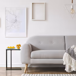 Relaxdays Table d’appoint haute, en forme de U, mélange de matériaux, plateau en verre, Bauhausstil, 60x30x45 cm, noir