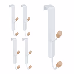 Relaxdays 10032629, Intérieure, Patère, Bambou, Blanc, Bambou, Métal, 5 kg, 2 mm