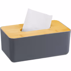 Grâce à la pratique boîte d'essuie-tout en plastique gris facile d'entretien, les mouchoirs sont toujours à portée de main et ...