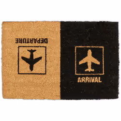 Avec ce paillasson original au motif d'avion et à l'inscription "Arrival Departure", vous ferez sourire vos invités avant mêm ...