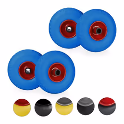 Lot de 4 roues de brouette - RELAXDAYS - 3.00-4 - Blanc et Noir - Increvables