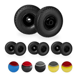 Roue de brouette lot de 8 caoutchouc 3.00-4 roue de rechange pour axe de 25 mm 260x85 mm noir