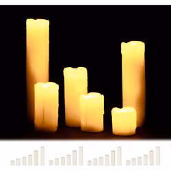 Ce lot de 24 bougies de taille différente LED en vraie cire est idéal pour éclairer votre logement d’une atmosphère agréable. ...