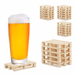 Dessous de verre bois lot de 24 mini palettes pour tasses verres bois sous bock 2x12x8 cm nature
