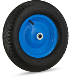 Roue de brouette 4.80 4.00-8, avec air, de secours, jante en acier, pour diable, noir/bleu - Relaxdays