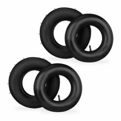 Relaxdays - Roue de brouette avec chambre à air, lot de 2 pneus de rechange 3.50-6, pneumatiques, jusqu'à 136 kg, noir