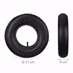 Relaxdays - Roue de brouette avec chambre à air, lot de 2 pneus de rechange 3.50-6, pneumatiques, jusqu'à 136 kg, noir - Vue supplémentaire 4