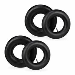 Relaxdays - Roue de brouette avec chambre à air, lot de 2 pneus de rechange 4.00-6, pneumatiques, jusqu'à 136 kg, noir