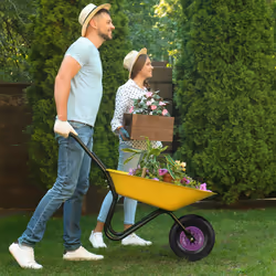 Relaxdays - Roue de brouette avec chambre à air, lot de 2 pneus de rechange 4.00-6, pneumatiques, jusqu'à 136 kg, noir