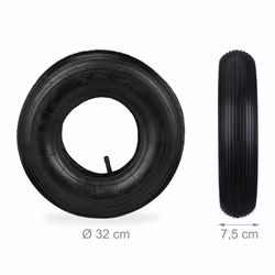 Relaxdays - Roue de brouette avec chambre à air, lot de 2 pneus de rechange 4.00-6, pneumatiques, jusqu'à 136 kg, noir - Vue supplémentaire 4