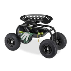 Siège sur roues pour jardin, atelier,150 kg, réglable en hauteur de 48 a 56 cm siège mobile sur 4 roues. noir - Relaxdays