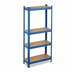 Relaxdays - Etagère à charge lourde, jusqu'à 700 kg, HxLxP: 150x70x30 cm, 4 niveaux, a assembler, acier, garage, bleu
