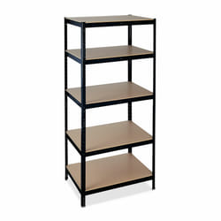 Relaxdays - Etagère à charge lourde, 200x90x60 cm, capacité: 1325 kg, 5 niveaux, à assembler, cas & garage, acier, noir