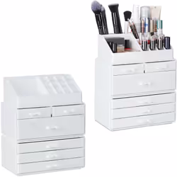 Cet organisateur de maquillage à six tiroirs met de l’ordre sur votre coiffeuse et vous évite de devoir chercher dans votre t ...