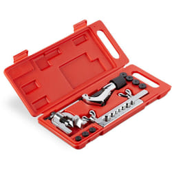 Relaxdays Outil évaseur 5 - 16 mm livré avec coupe-tuyau et cuivre, tuyaux en cuivre et aluminium, argent/ noir / rouge
