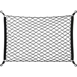 Relaxdays - Filet de voiture, 80x62 cm, élastique, bagage, universel, coffre, protection, rangement, sûr, maille, noir