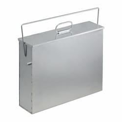 Relaxdays - Seau à cendres, carré, bac avec couvercle, 15 l, acier galvanisé, poubelle cheminée, barbecue, poêle, argenté
