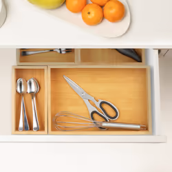Caisse de rangement bambou, lot de 5, organiseur tiroir, cuisine, salle de bain, bureau, diff. tailles, nature - Relaxdays