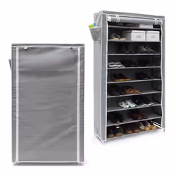 2x Meubles à chaussures VALENTIN Housse en tissu étagère armoire range-chaussures 10 Étages HLP 161x88x30 cm anthracite