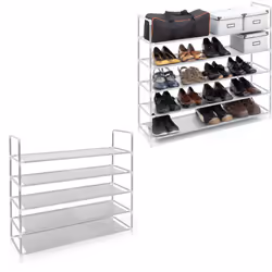 Cette étagère à chaussures en lot de 2 est très pratique avec ses 5 étages car vous avez beaucoup d'espace de rangement pour  ...