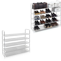 Relaxdays - 2x Étagères à chaussures 5 niveaux jusqu'à 20 paires max. HxLxP: 90,5 x 87 x 29,5 cm armoire à chaussures, blanche