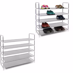 Cette étagère à chaussures en lot de 2 est très pratique avec ses 5 étages car vous avez beaucoup d'espace de rangement pour  ...