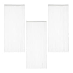 Rideau fils lot de 3 rideau de porte ou fenêtre 90x245 cm rideau spaghetti pour tringle peut être raccourci blanc