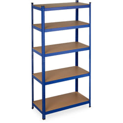 Relaxdays - tagère à charge lourde, capacité 875 kg, 5 niveaux, à assembler, cave, garage, acier, hlp 180x90x45 cm, bleu