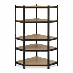 Relaxdays - Etagère charge lourde de coin, galvanisée, capacité 875 kg,181x128x92 cm 5 étages, emboîtable, acier, noire