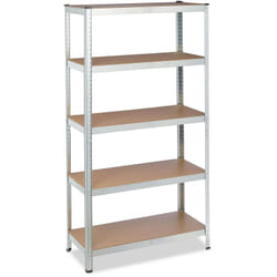 Relaxdays - tagère à charge galvanisée, capacité 875 kg, 180x90x40 cm, 5 niveaux, emboiter, entreposage en cave, argenté