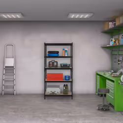 Relaxdays - tagère charge lourde à assembler HlP 183x91x46cm, capacité 1800 kg, 5 niveaux, cave & garage, acier, gris